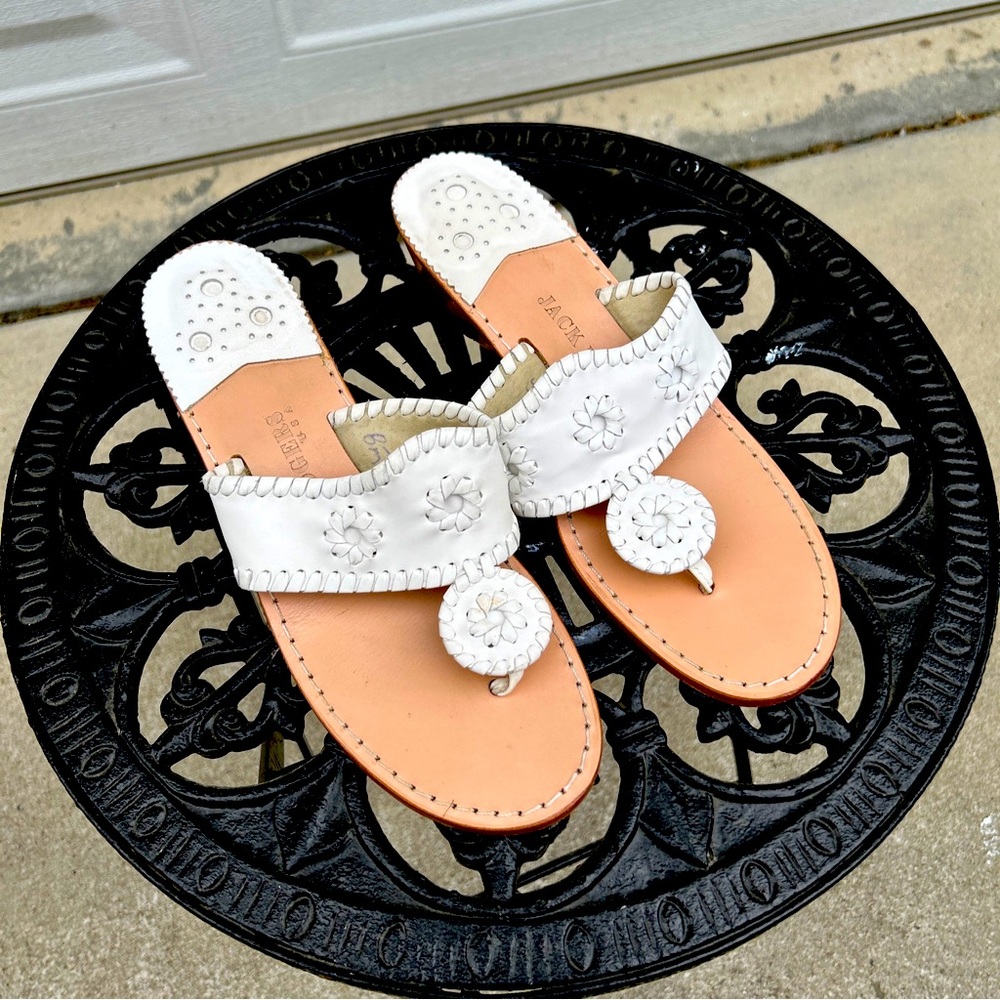 Jack Rogers White Leather Sandals